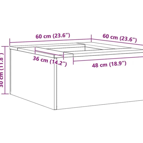 vidaXL Bålsted Sort 60 x 60 x 30 cm Koldvalset stål Hot