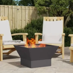 vidaXL Terrassevarmere>Bålsted Sort 60 x 60 x 35 cm Stål