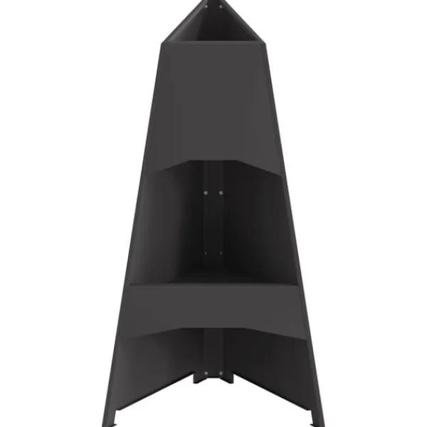 vidaXL Terrassevarmere>Bålsted Sort 50 x 50 x 95 cm Koldvalset stål