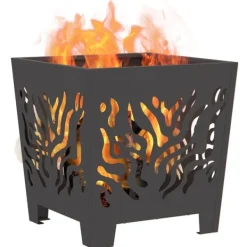 vidaXL Terrassevarmere>Bålsted Sort 40 x 40 x 40 cm Koldvalset stål