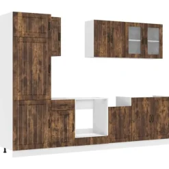 vidaXL 8-delt køkkenskabssæt "Lucca" røget eg konstrueret træ Best