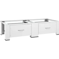 vidaXL dobbelt sokkel m. skuffer til vaskemaskine og tørretumbler hvid - Tilbehør til vaskemaskiner & tørretumblere Hot