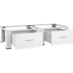 vidaXL dobbelt sokkel m. skuffer til vaskemaskine og tørretumbler hvid - Tilbehør til vaskemaskiner & tørretumblere Hot