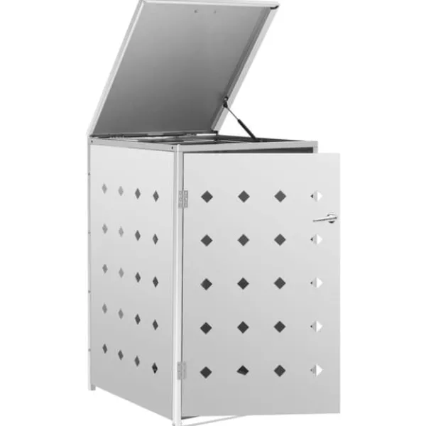 vidaXL Tilbehør Til Affaldshåndtering>enkelt skraldespandsskjuler 240 l rustfrit stål - Affaldsspandsskjulere