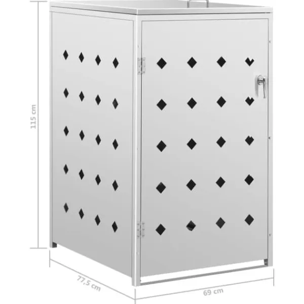 vidaXL Tilbehør Til Affaldshåndtering>enkelt skraldespandsskjuler 240 l rustfrit stål - Affaldsspandsskjulere