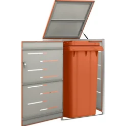 vidaXL enkelt skraldespandsskjuler 69x77,5x112,5 cm rustfrit stål - Affaldsspandsskjulere Hot