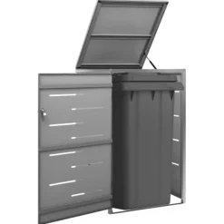 vidaXL Tilbehør Til Affaldshåndtering>enkelt skraldespandsskjuler 69x77,5x112,5 cm rustfrit stål - Affaldsspandsskjulere