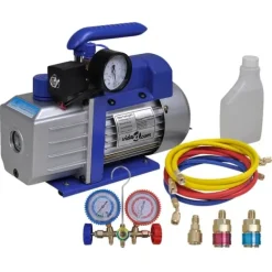 vidaXL Luftkonditionering>ettrins-vakuumpumpe med tovejs-trykmålersæt med manifold
