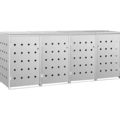 vidaXL firdobbelt skraldespandsskur 240 l rustfrit stål - Affaldsspandsskjulere Online