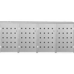 vidaXL firdobbelt skraldespandsskur 240 l rustfrit stål - Affaldsspandsskjulere Online