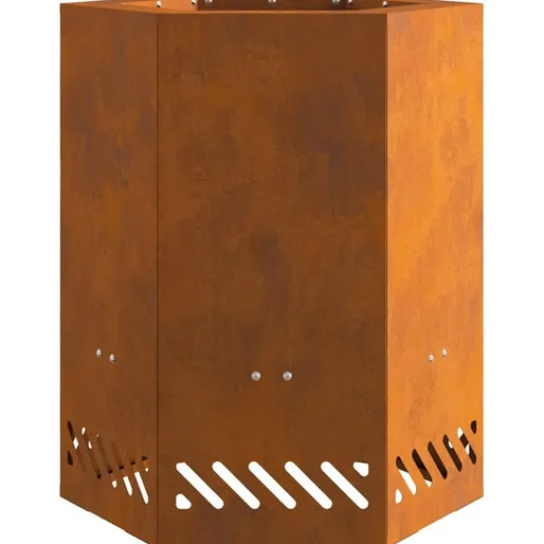 vidaXL Fire Pit Brown 38 x 38 x 51 cm Weathering steel New