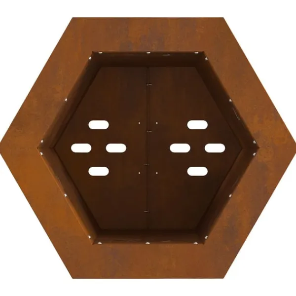 vidaXL Fire Pit Brown 38 x 38 x 51 cm Weathering steel New