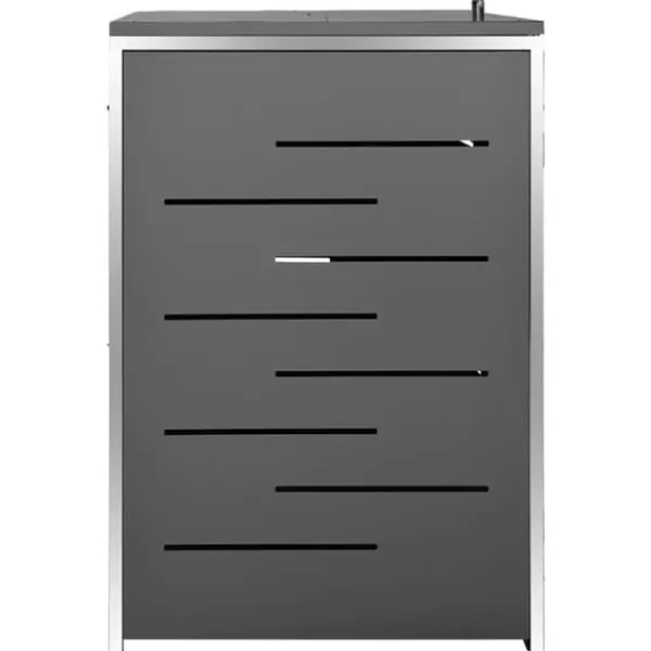 vidaXL Tilbehør Til Affaldshåndtering>firedobbelt skraldespandsskjuler 276,5x77,5x112,5 rustfrit stål - Affaldsspandsskjulere