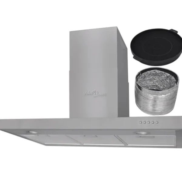 vidaXL flad emhætte 900 mm rustfrit stål - Emhætter Hot