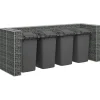 vidaXL gabionvæg til affaldsspand 320x100x120 cm galvaniseret stål - Affaldsspandsskjulere New