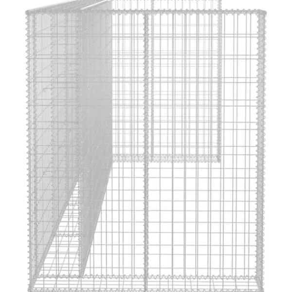 vidaXL gabionvæg til affaldsspand 320x100x120 cm galvaniseret stål - Affaldsspandsskjulere New