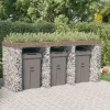 vidaXL gabionvæg til skraldespand 270x91x120 cm galvaniseret jern - Affaldsspandsskjulere Clearance