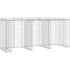 vidaXL gabionvæg til skraldespand 270x91x120 cm galvaniseret jern - Affaldsspandsskjulere Clearance