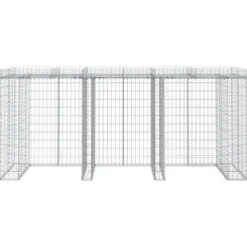 vidaXL gabionvæg til skraldespand 270x91x120 cm galvaniseret jern - Affaldsspandsskjulere Clearance
