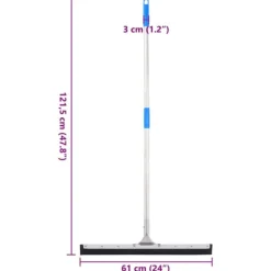 vidaXL gulvskraber 61x121,5 cm stål og gummi New