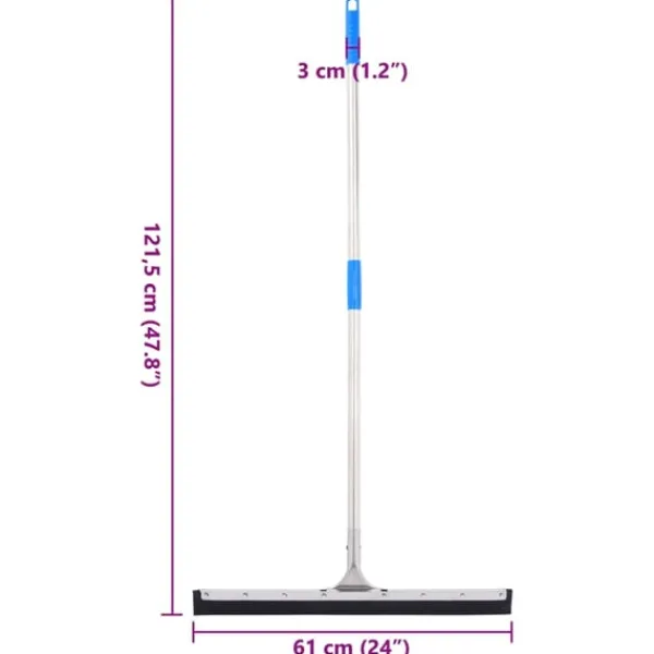 vidaXL gulvskraber 61x121,5 cm stål og gummi New