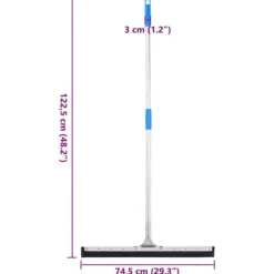 vidaXL gulvskraber 74,5x122,5 cm stål og gummi Discount
