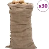 vidaXL Madopbevaringsposer>jutesække 30 stk. 65x135 cm 100 % jute 220 g/m2 - Kufferter & tasker
