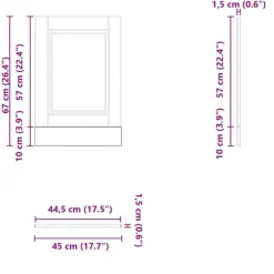 vidaXL låge til opvaskemaskine Porto 45x1,5x67 cm hvid højglans Best