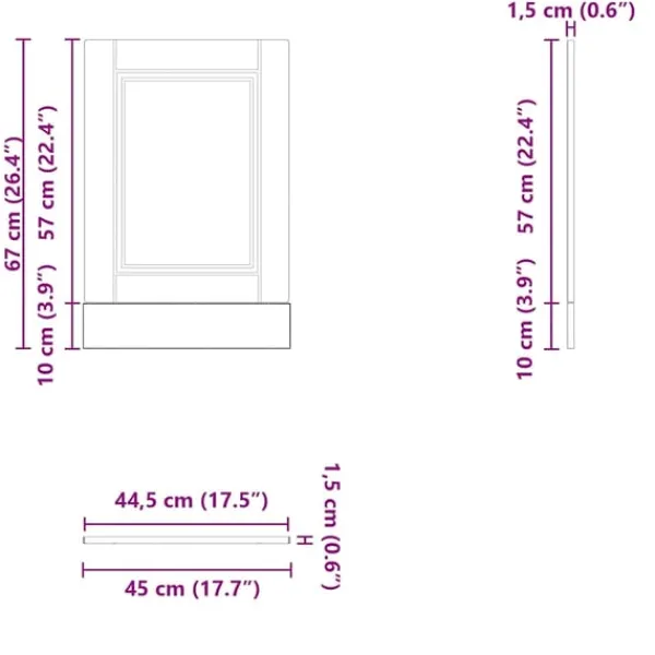 vidaXL låge til opvaskemaskine Porto 45x1,5x67 cm hvid højglans Best