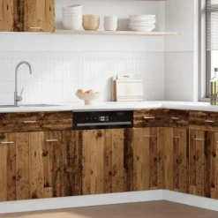 vidaXL låge til opvaskemaskine 60x1,5x67 cm konstrueret træ antikt træ Best