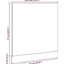 vidaXL låge til opvaskemaskine 60x1,5x67 cm konstrueret træ antikt træ Best