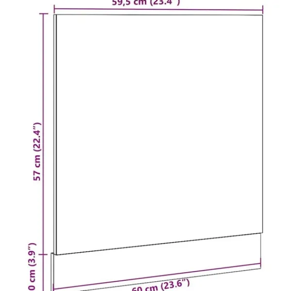 vidaXL låge til opvaskemaskine 60x1,5x67 cm konstrueret træ antikt træ Best