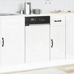 vidaXL låge til opvaskemaskine Kalmar 45x1,5x67 cm hvid højglans