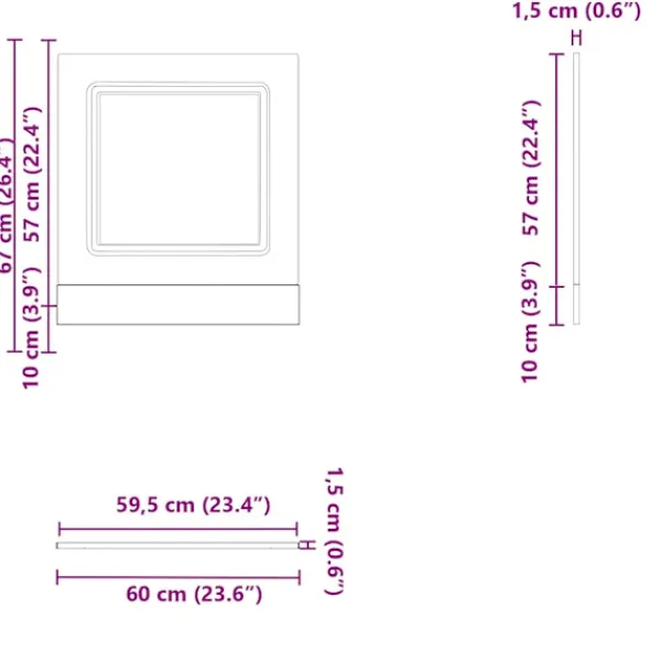 vidaXL låge til opvaskemaskine Kalmar 60x1,5x67 cm hvid højglans Sale