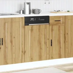 vidaXL låge til opvaskemaskine Porto 45x1,5x67 cm egetræsfarvet Online