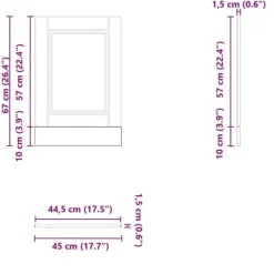 vidaXL låge til opvaskemaskine Porto 45x1,5x67 cm egetræsfarvet Online
