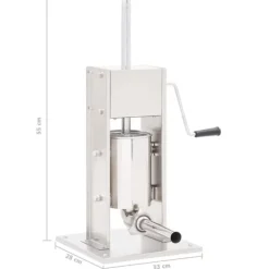 vidaXL manuel pølsestopper 3 l rustfrit stål sølvfarvet New