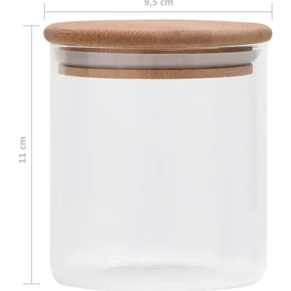 vidaXL Opbevaringsdåser>opbevaringsglas med bambuslåg 6 stk. 600 ml - Kagedåser