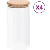 vidaXL opbevaringsglas med bambuslåg 4 stk. 1200 ml - Kagedåser Outlet