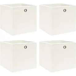 vidaXL Opbevaringsæsker Til Hjemmet>opbevaringskasser 4 stk. 32x32x32 stof hvid - Opbevaringskasser