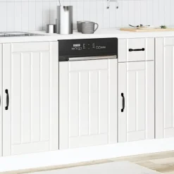 vidaXL opvaskemaskinepanel Lucca konstrueret træ hvid Hot