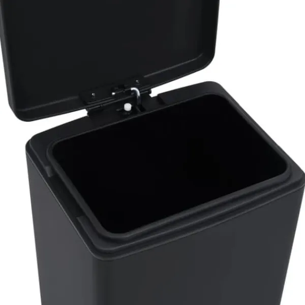vidaXL Skraldespande & Papirkurve>pedalspand fingeraftryksafvisende 30 l rustfrit stål sort - Affaldsspande & papirkurve
