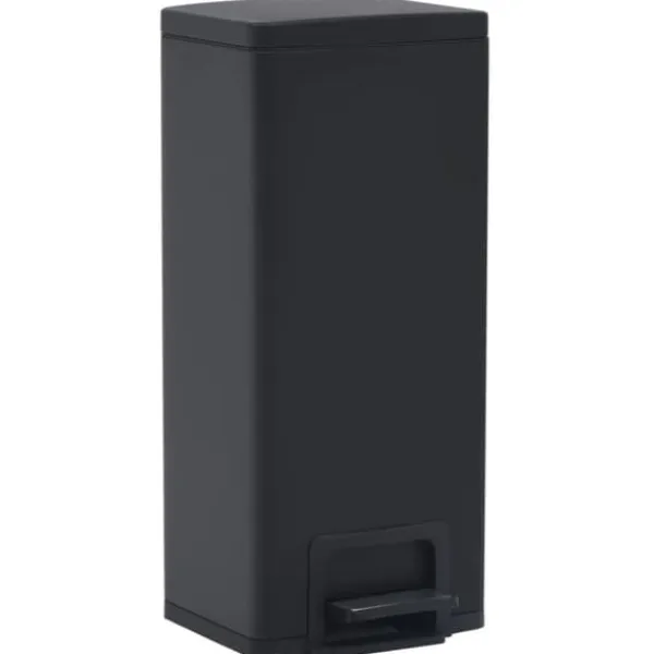 vidaXL Skraldespande & Papirkurve>pedalspand fingeraftryksafvisende 30 l rustfrit stål sort - Affaldsspande & papirkurve