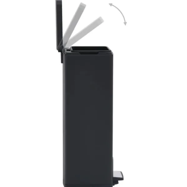 vidaXL Skraldespande & Papirkurve>pedalspand fingeraftryksafvisende 30 l rustfrit stål sort - Affaldsspande & papirkurve