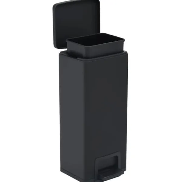 vidaXL Skraldespande & Papirkurve>pedalspand fingeraftryksafvisende 30 l rustfrit stål sort - Affaldsspande & papirkurve