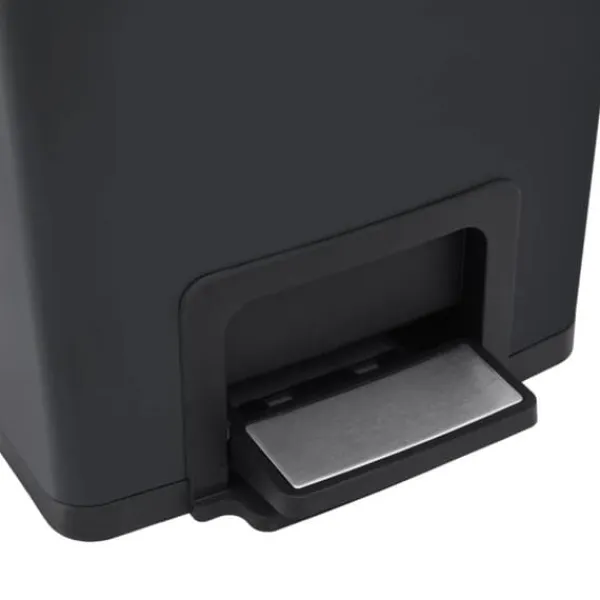 vidaXL Skraldespande & Papirkurve>pedalspand fingeraftryksafvisende 30 l rustfrit stål sort - Affaldsspande & papirkurve