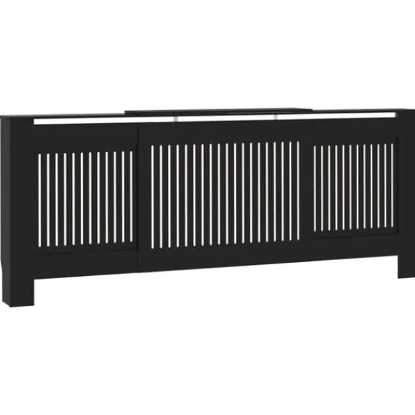 vidaXL radiatorskjuler 205 cm MDF sort - Radiatorer – tilbehør New