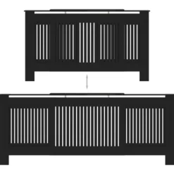 vidaXL radiatorskjuler 205 cm MDF sort - Radiatorer – tilbehør New