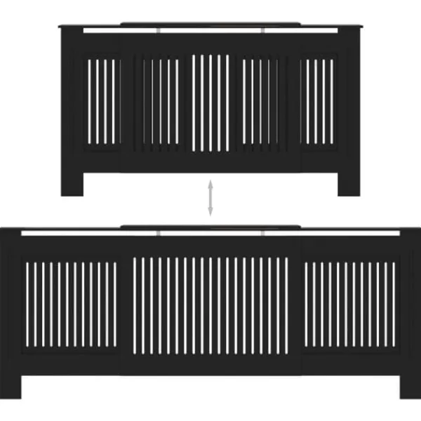 vidaXL radiatorskjuler 205 cm MDF sort - Radiatorer – tilbehør New