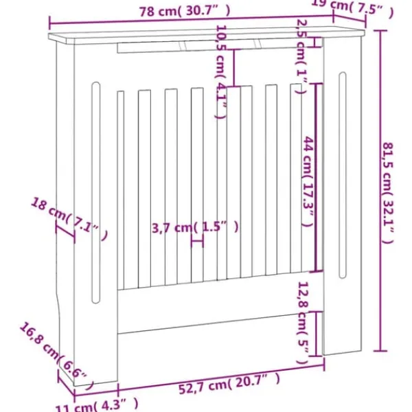 vidaXL Radiatorer>radiatorskjuler 78 cm MDF - Radiatorer – tilbehør